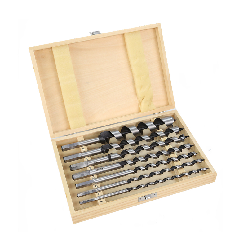 Juego de brocas de barrena de una sola flauta, caja de madera de 7 piezas RC-AA07W1